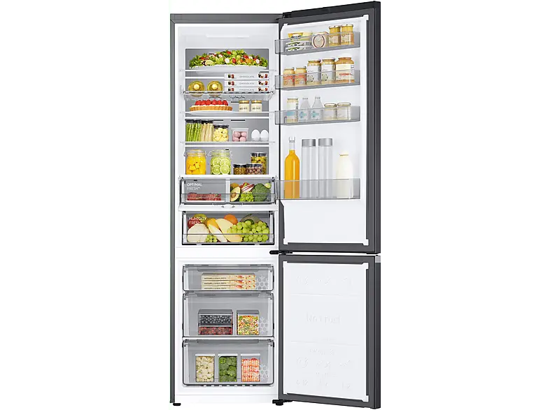 Samsung RB38C705CB1/EF Kühl- und Gefrierkombination (C, 390 l, 2030 mm hoch, Standgerät, No Frost (verminderte Eisbildung), Premium Black)