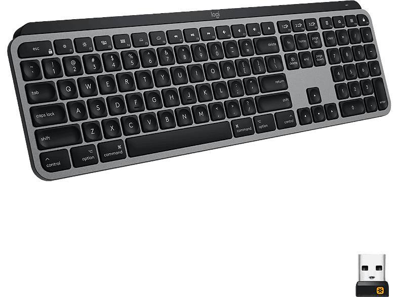 Logitech Tastatur MX Keys Advanced für MAC, Grafit, USB/Bluetooth, DE (920-009553)