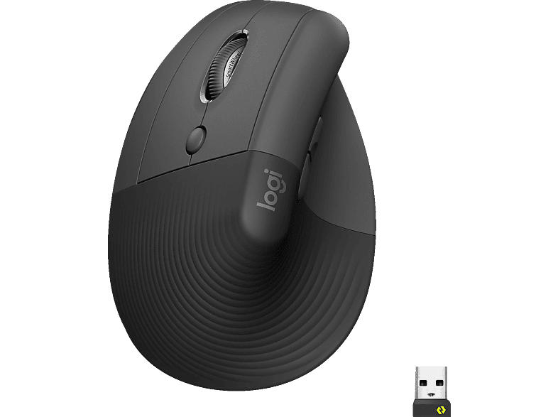 LOGITECH Lift Left Ergonomische kabellose linkshänder Maus, Bluetooth, Grafit