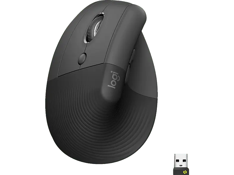 LOGITECH Lift Left Ergonomische kabellose linkshänder Maus, Bluetooth, Grafit