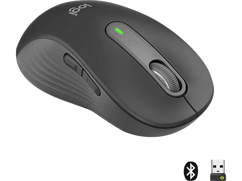 LOGITECH M650 L Signature Left Kabellose linkshänder Maus (große Hände), Bluetooth, Grafit