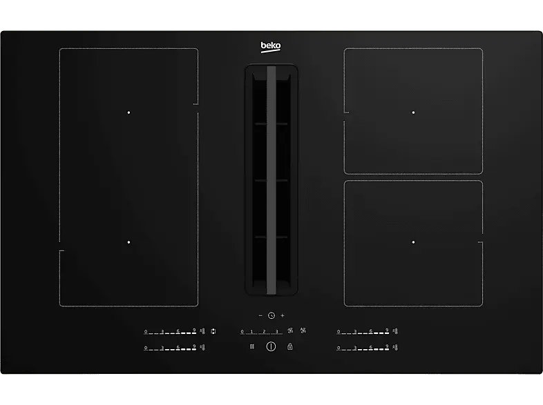 Beko Hixi 84700 Kochfeld mit integriertem Dunstabzug (820 mm breit, 520 tief, Glaskeramik, Induktion, EEK: A)