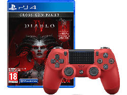 Sony PS4 DualShock 4 Wireless Controller V2 Rot + Diablo