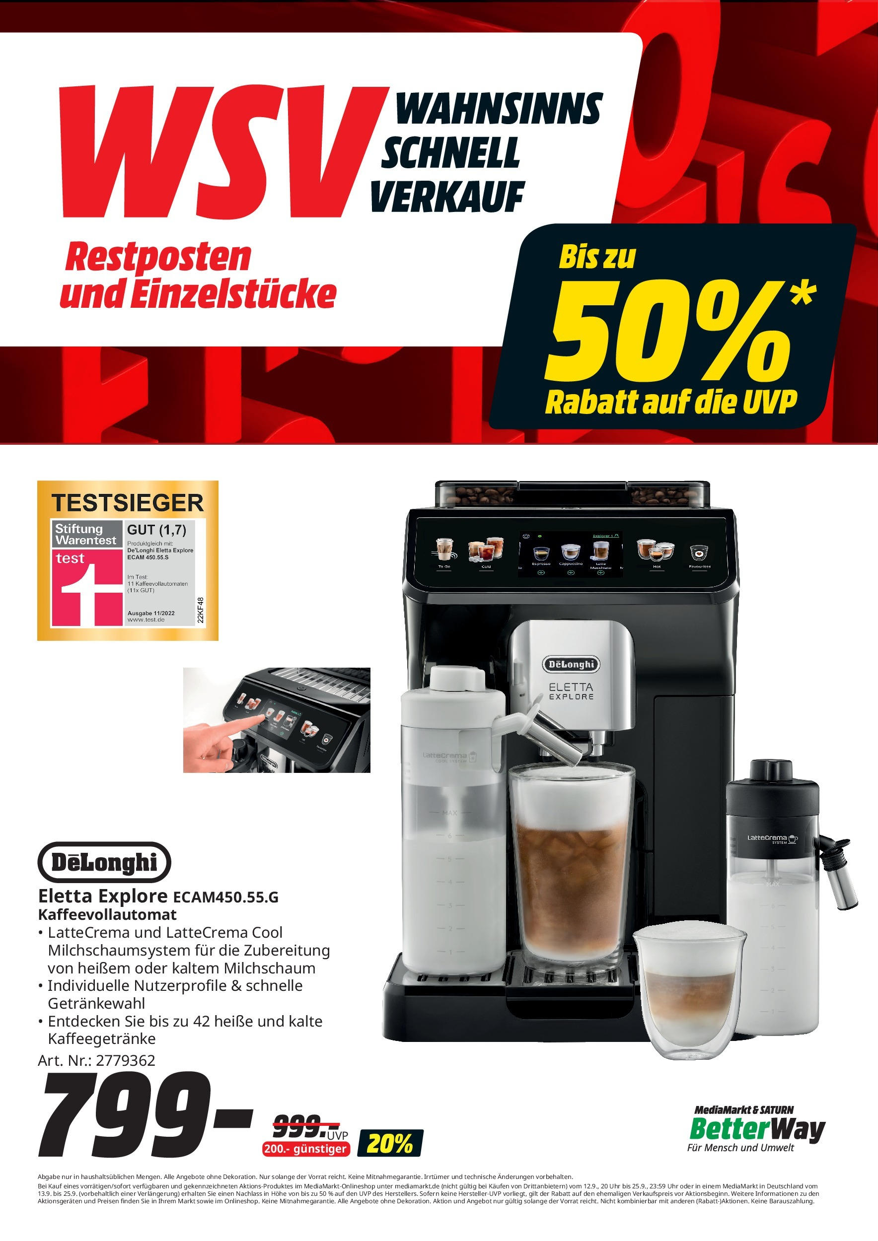Media Markt Prospekt 	 (ab 13.09.2023) zum Blättern | Seite: 13 | Produkte: Uhr, Kaffeevollautomat