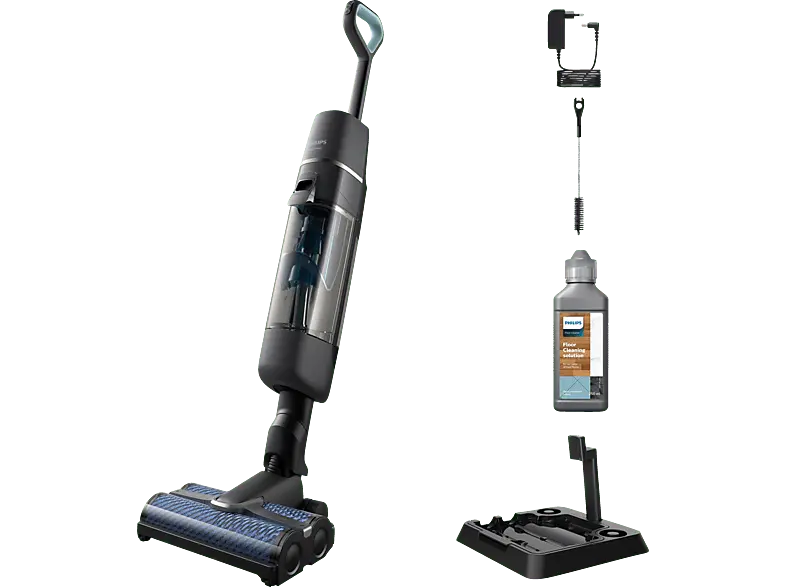 Philips XW7110/01 AquaTrio Cordless Serie 7000 Nass-/Trockensauger, Dunkelgrau/Champagner