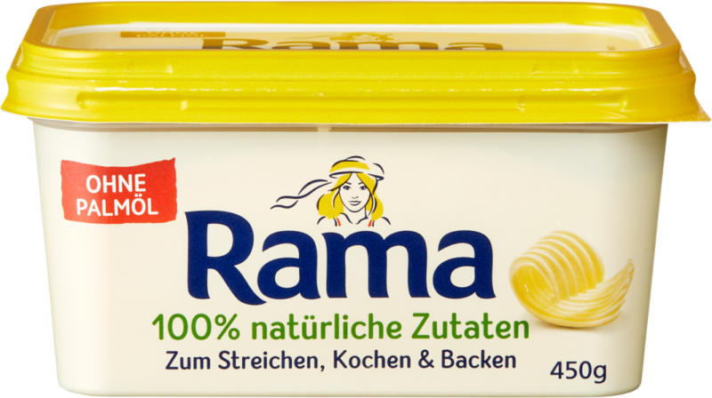 Margarina semigrassa universale Rama, 100% ingredienti naturali, 450 g