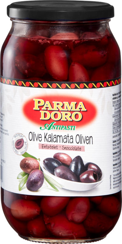 Parmadoro Kalamata Oliven entsteint, 580 g