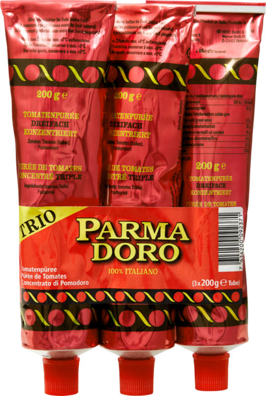 Purée de tomates Parmadoro, 3 x 200 g