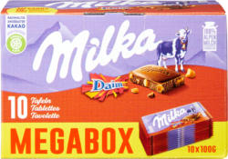 Tablette au chocolat Lait des alpes Daim Milka, 10 x 100 g