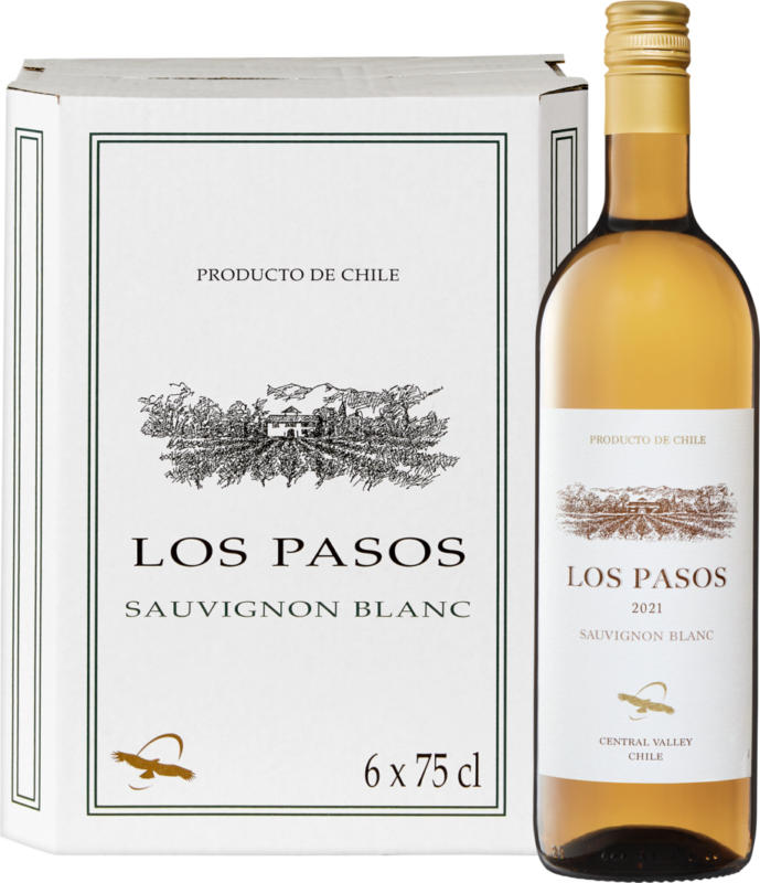 Los Pasos Sauvignon Blanc, Cile, Central Valley, 2022, 6 x 75 cl