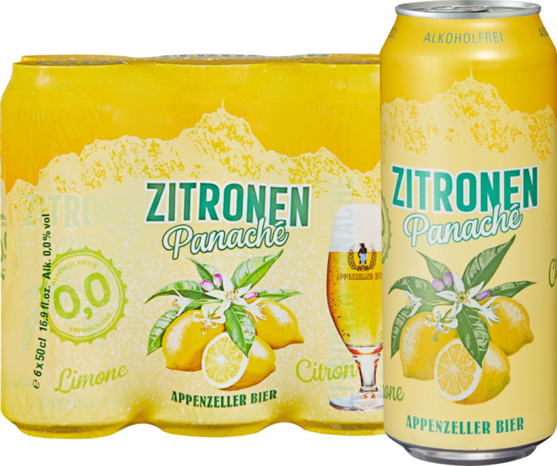 Birra Panaché al limone Appenzeller, analcolico, 6 x 50 cl