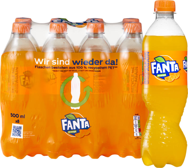 Fanta Orange, 8 x 50 cl