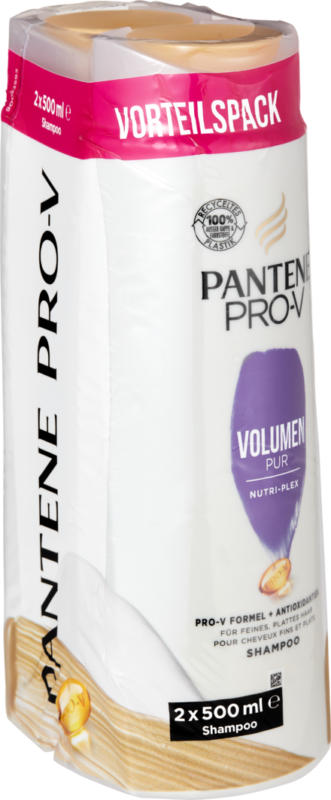 Pantene Pro-V Shampoo Volumen pur, 2 x 500 ml