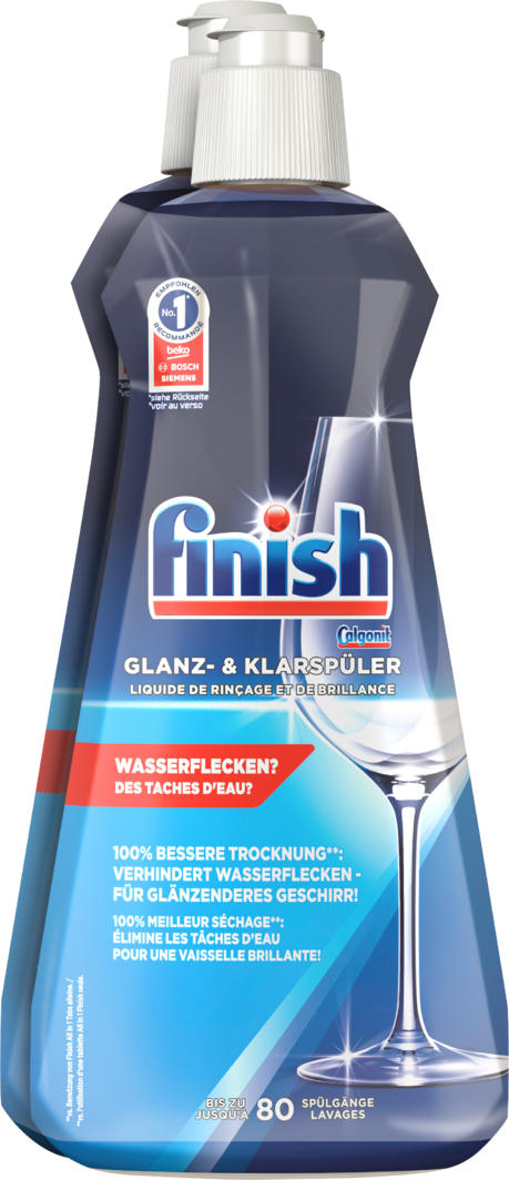 Liquide de rinçage pour lave vaisselle brillance + séchage, Finish (800 ml)