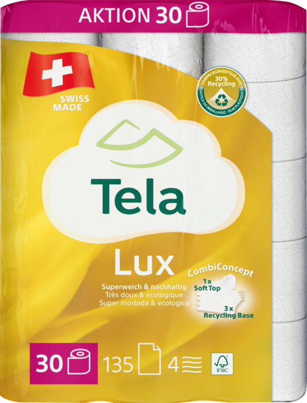 Papier hygiénique Lux Tela, 4 couches, 30 x 135 feuilles