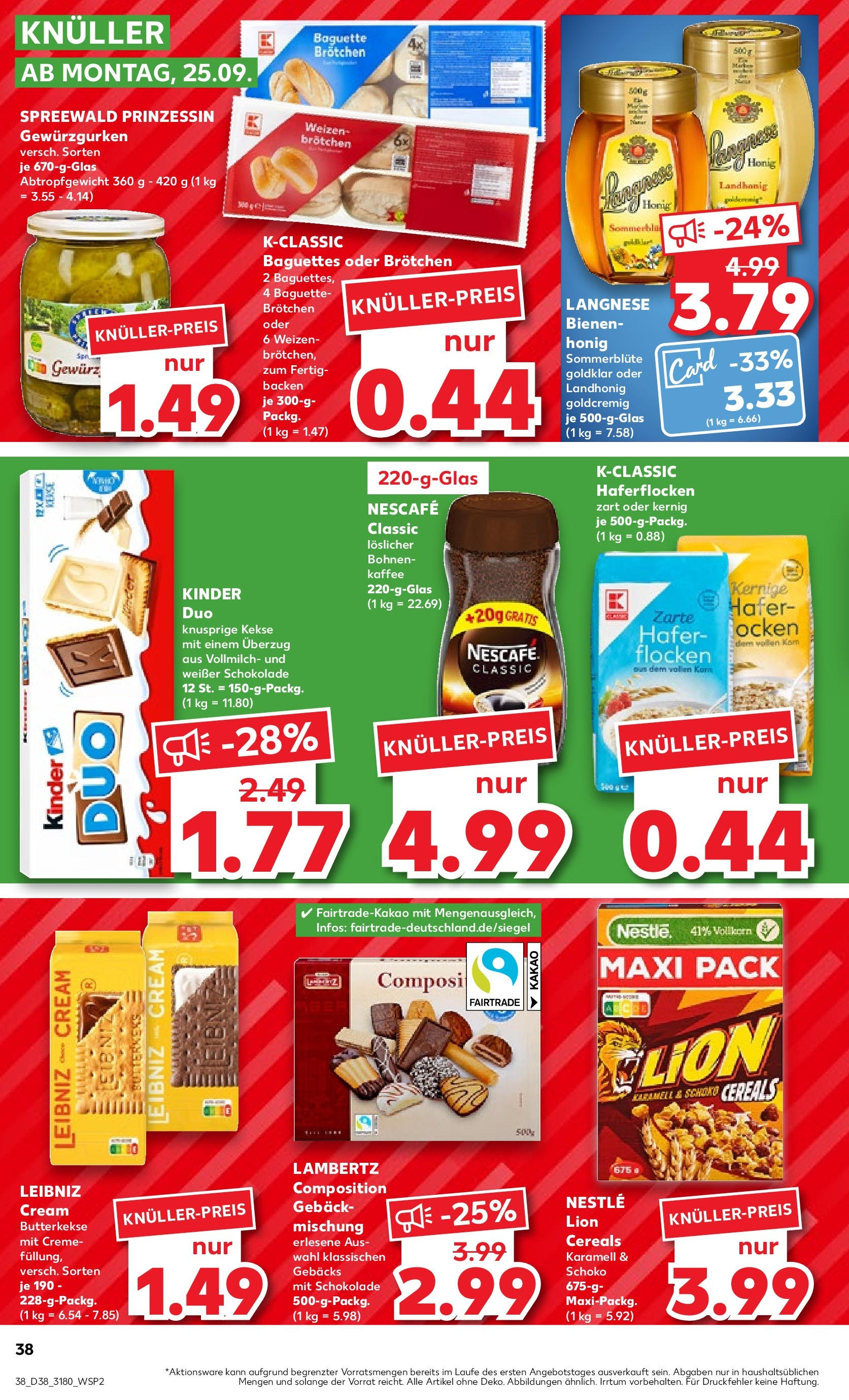 Kaufland Prospekt 	 (ab 21.09.2023) » Angebote Online zum Blättern | Seite: 38 | Produkte: Kekse, Creme, Kaffee, Schokolade