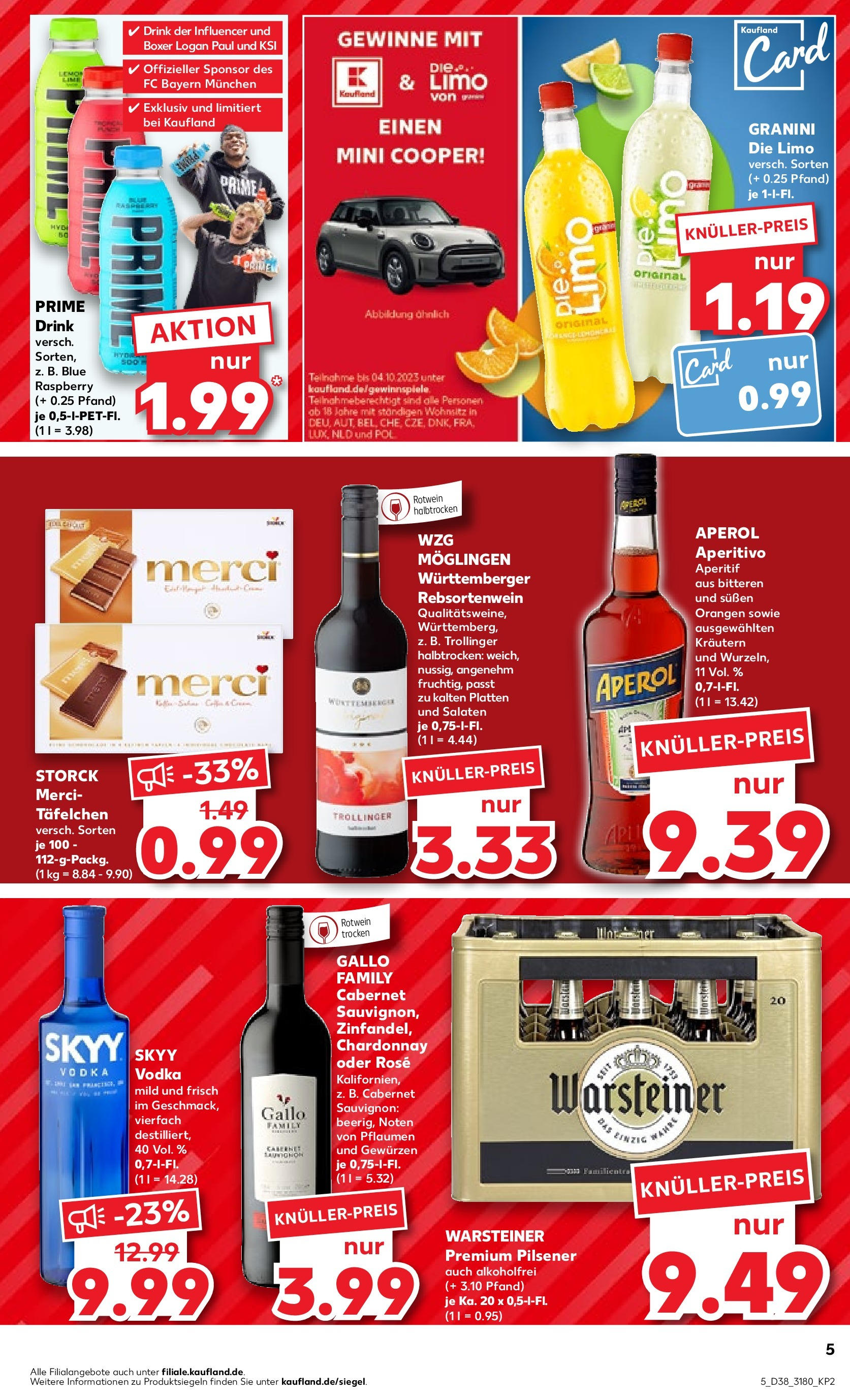 Kaufland Prospekt 	 (ab 21.09.2023) » Angebote Online zum Blättern | Seite: 5 | Produkte: Orangen, Rotwein, Rotwein trocken, Rotwein halbtrocken