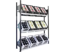 Flaschenkastenständer Getränkekisten-Grundregal Schulte, 1800x1300x300 mm, schwarz-silber