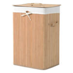 POCO Wäschekorb mit 2 Tragegriffen natur Bambus Stoff Kunststoff B/H/L: ca. 30x60x40 cm
