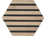 Hornbach Fjordwall Akustikpaneel Hexagon Walnuss 10x265x265 mm 1 Pack = 3 Stück