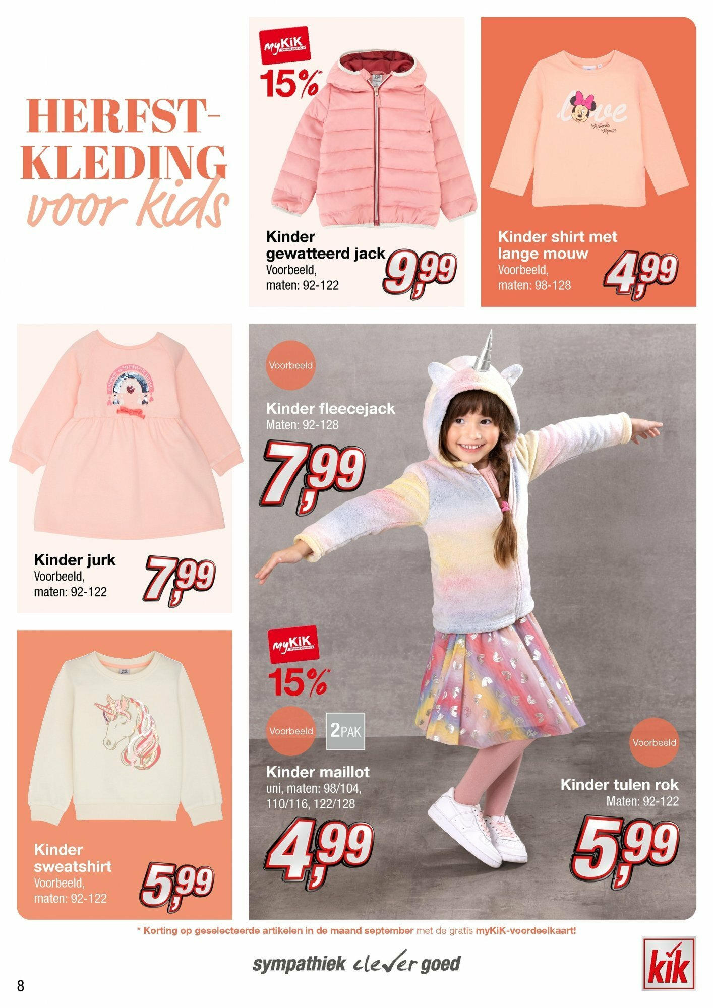KiK folder vanaf 18-09-2023 || NIEUWE | Pagina: 8 | Producten: Jurk, Kinder, Sweatshirt, Shirt