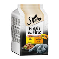 Sheba Fresh&Fine in Sauce mit Huhn & Truthahn