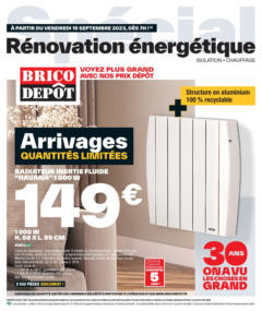 Prévisualisation de Catalogue du magasin Brico Dépôt formulaire valide 15/09/2023