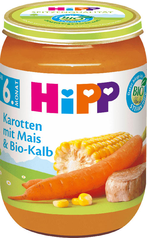 Hipp Menü Karotten mit Mais und Bio-Kalb