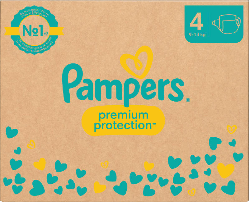 Pampers premium protection Windeln Gr. 4 (9-14 kg) Monatsbox