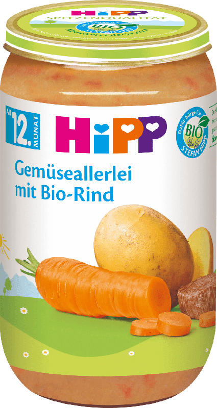 Hipp Menü Gemüseallerlei mit Bio-Rind
