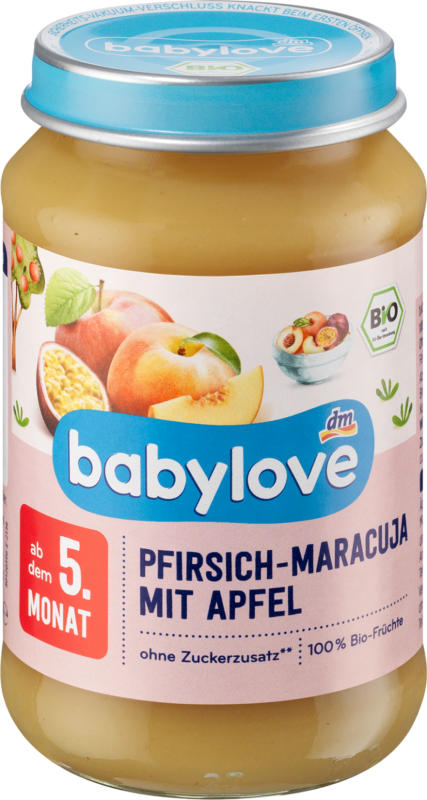 babylove Fruchtbrei Pfirsich-Maracuja mit Apfel