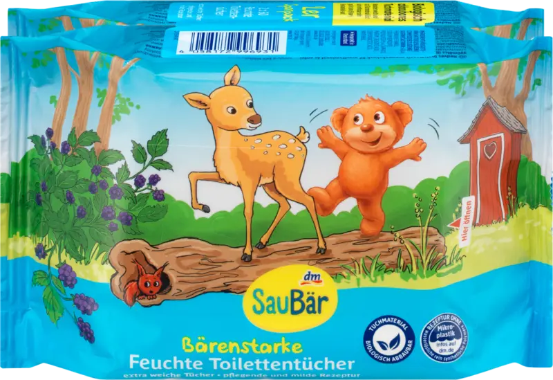 SauBär Bärenstarke feuchte Toilettentücher 2er Pack