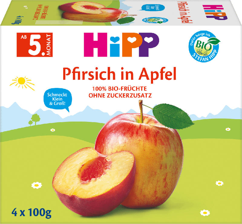 Hipp Fruchtmischung Pfirsich in Apfel