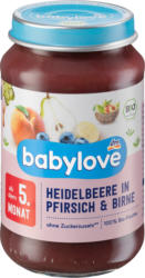 babylove Fruchtbrei Heidelbeere in Pfirsich & Birne