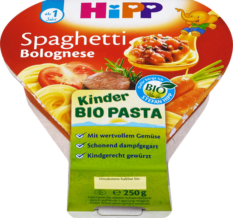 Hipp Menü Kinder Bio-Pasta Spaghetti Bolognese