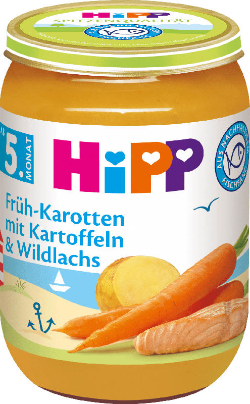 Hipp Menü Früh-Karotten mit Kartoffeln & Wildlachs