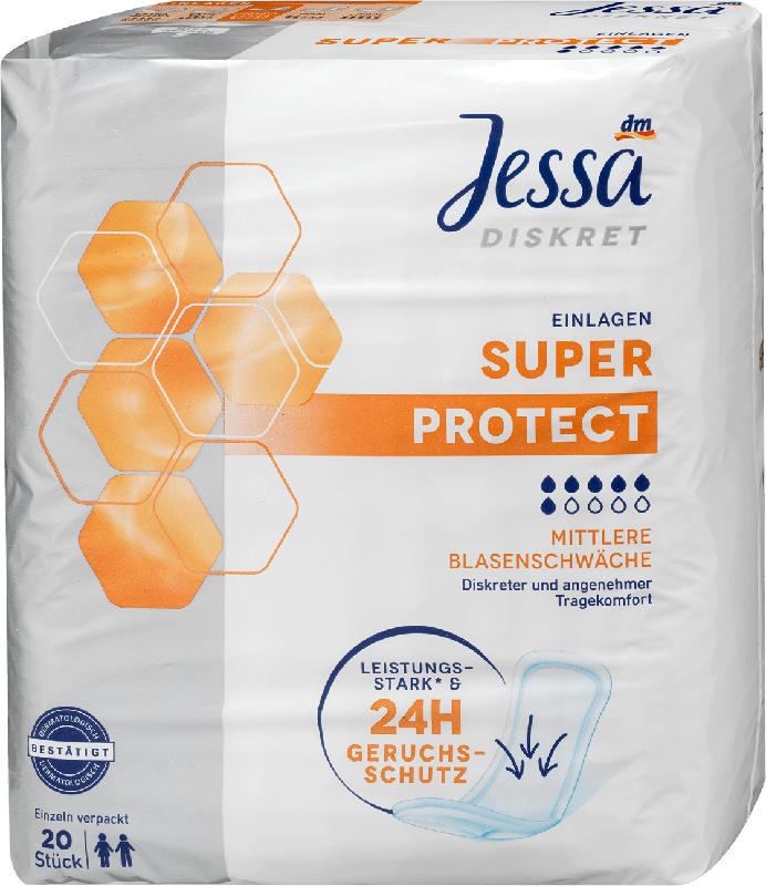 Jessa Diskret Hygieneeinlagen bei Blasenschwäche Super Protect