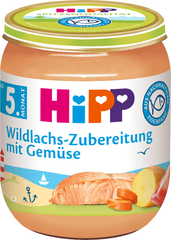 Hipp Babybrei Wildlachs-Zubereitung mit Gemüse