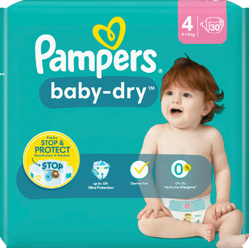 Pampers baby-dry Windeln Gr. 4 (9-14 kg)