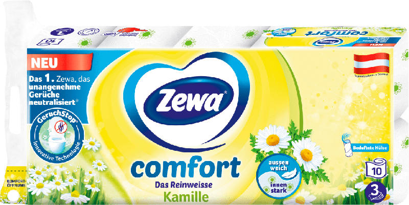 Zewa Toilettenpapier comfort Kamille 3-lagig (10x150 Blatt)