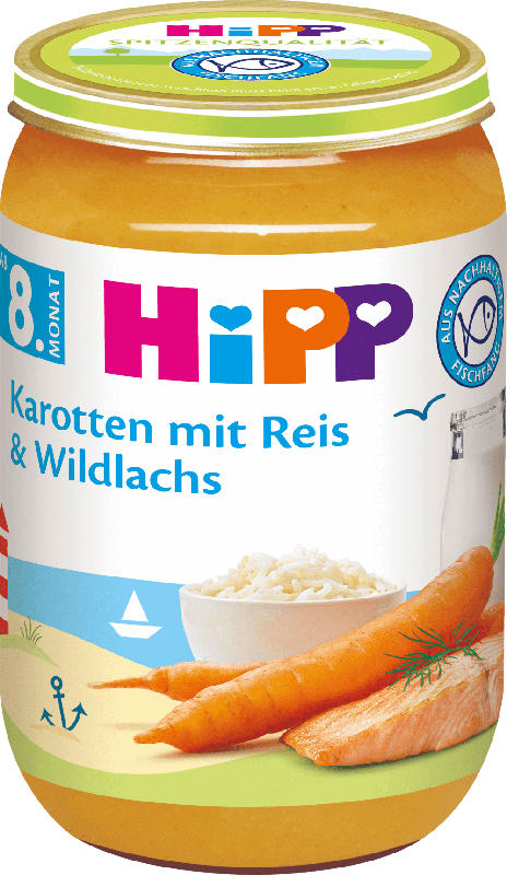Hipp Menü Karotten mit Reis & Wildlachs
