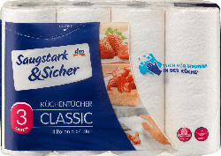 Saugstark&Sicher Küchenrolle Classic 3-lagig (4x64 Blatt)