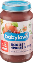 babylove Fruchtbrei Erdbeere & Himbeere in Apfel