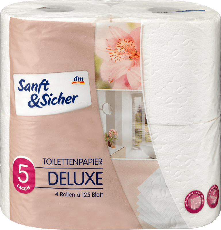 Sanft&Sicher Toilettenpapier Deluxe 5-lagig (4x125 Blatt)