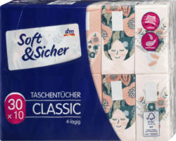 Soft&Sicher Taschentücher Classic 4-lagig (30x10 Blatt)
