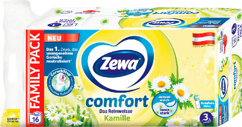 Zewa Toilettenpapier comfort Kamille 3.lagig (16x150 Blatt)