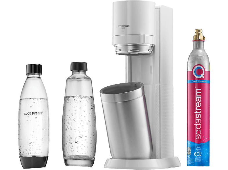 Sodastream DUO Wassersprudler mit 2 Flaschen, CO² Zylinder inklusive: Ja , Weiß