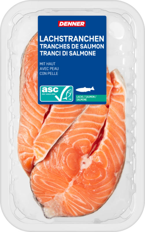 Tranci di salmone Denner, con pelle, Norvegia, 2 x 200 g