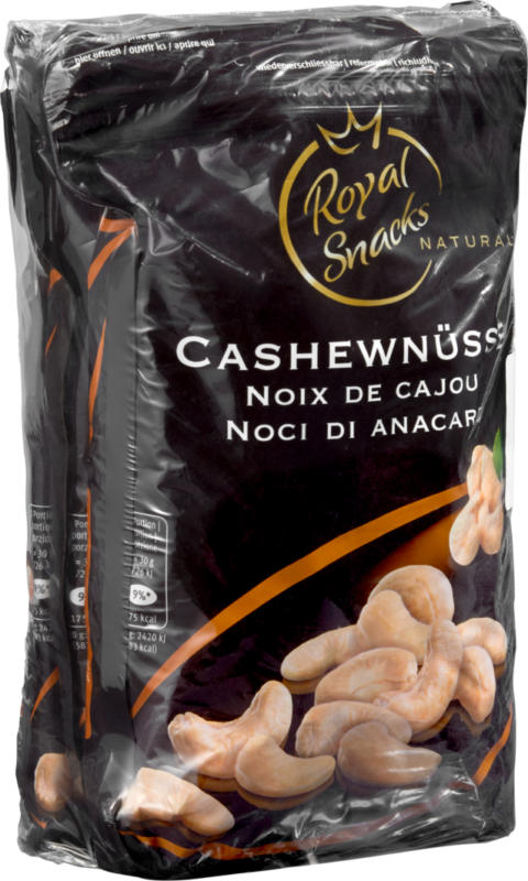 Royal Snacks Cashewnüsse Natural, 3 x 200 g