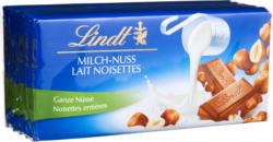 Tablette de chocolat Lait-Noisettes Lindt, 5 x 100 g